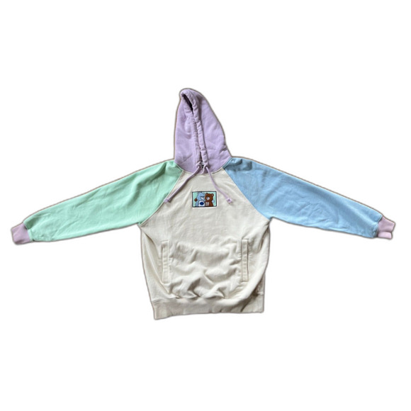 Teddy Fresh Multicolor 100% Cotton Pullover Sweatshirt Hoodie Mens Size XS - Picture 3 of 9